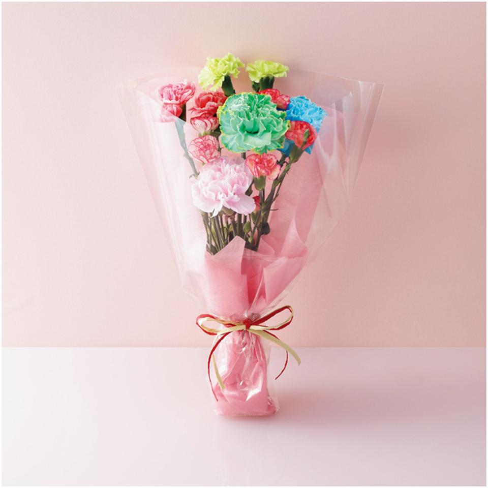 【母の日】ケーアイ・フレッシュアクセスカーネーション推し色ブーケ（レインボー） 商品サムネイル