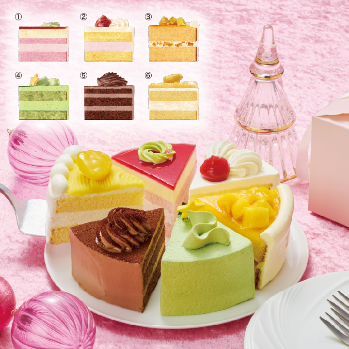 クリスマス6種のアソートケーキ 商品サムネイル