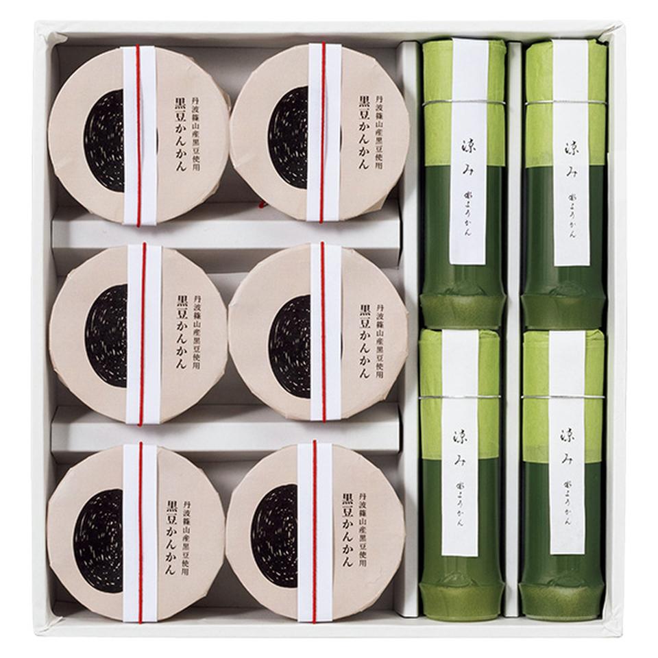 【夏の贈りもの】大阪の駿河屋　黒豆ゼリーと竹水羊羹の詰合せ 商品サムネイル