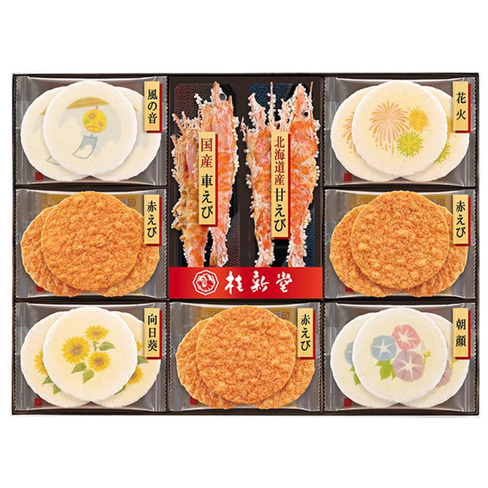 【夏の贈りもの】桂新堂　夏のえび物語　型番：ＮＭ－Ｂ　２カップと２１袋入　２７３×３７３×３３ 商品サムネイル