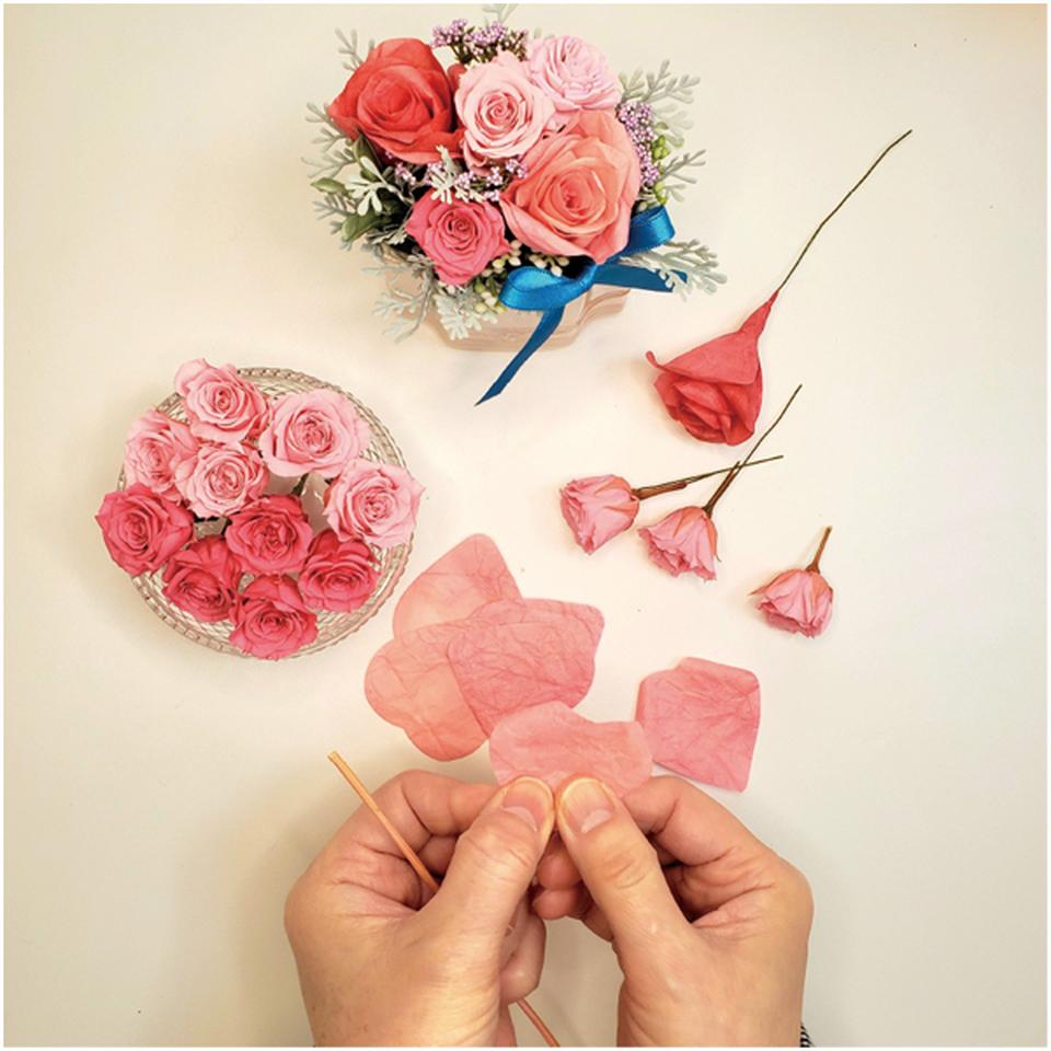 【母の日早得】Luna和紙とプリザーブドフラワーで彩る花「ピンキースイート」 商品画像(1)