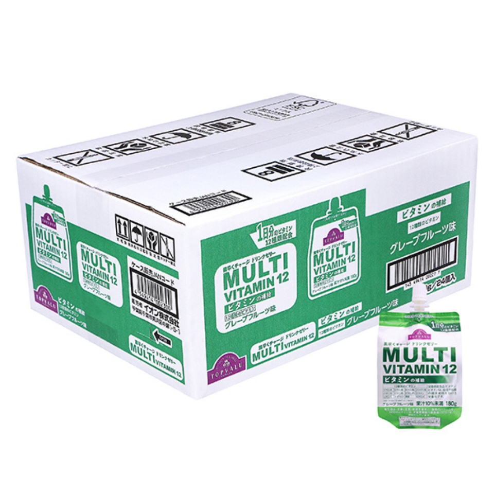 【ケース販売】トップバリュ 素早くチャージドリンクゼリーマルチビタミン12 グレープフルーツ味 180g×24個 商品サムネイル