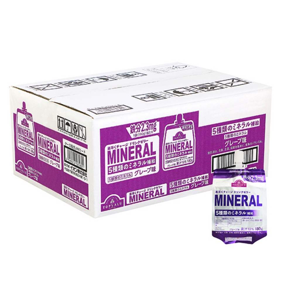 【ケース販売】トップバリュ 素早くチャージドリンクゼリーミネラル グレープ味 180g×24個 商品サムネイル