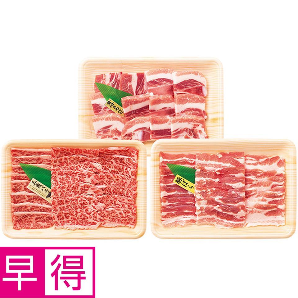 【夏の贈りもの早得】トップバリュ　グリーンアイナチュラル　ナチュラルポーク＆タスマニアビーフ　焼肉食べくらべセット 商品サムネイル