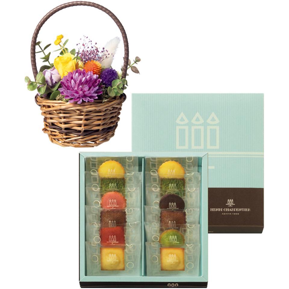 【父の日】アンリ・シャルパンティエプティ・ガトー・アソルティとプリザーブドフラワー「ガーデン」 商品サムネイル