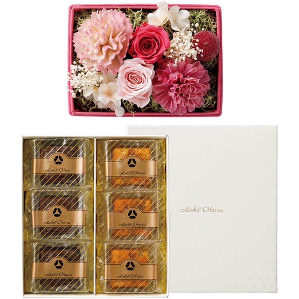 【母の日早得】ホテルオークラフルーツ＆チョコレートケーキとプリザーブドフラワー 商品サムネイル