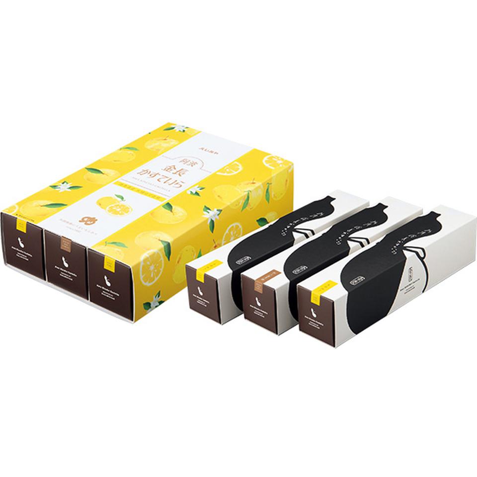 【夏の贈りもの】ハレルヤ　阿波金長かすていら３本入（木頭ゆず・和三盆黒糖） 商品サムネイル