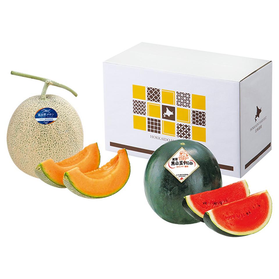 【夏の贈りもの】北海道富良野市産　ふらのメロン＆黒小玉西瓜 商品サムネイル