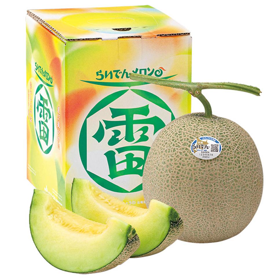 【夏の贈りもの】北海道共和町産（ＪＡきょうわ）　らいでんメロン（青肉）秀品２Ｌ１個 商品サムネイル