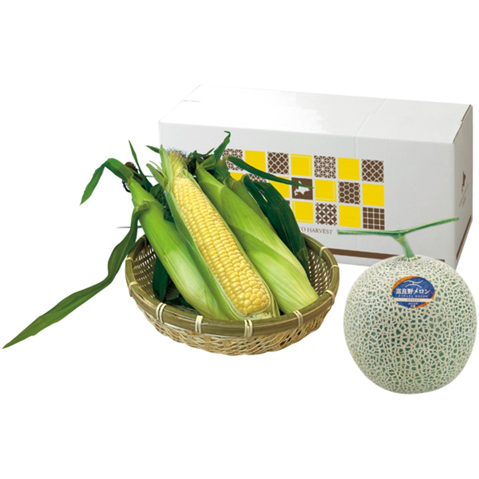 【夏の贈りもの】北海道産 ふらのメロン＆とうもろこし黄４本 商品サムネイル