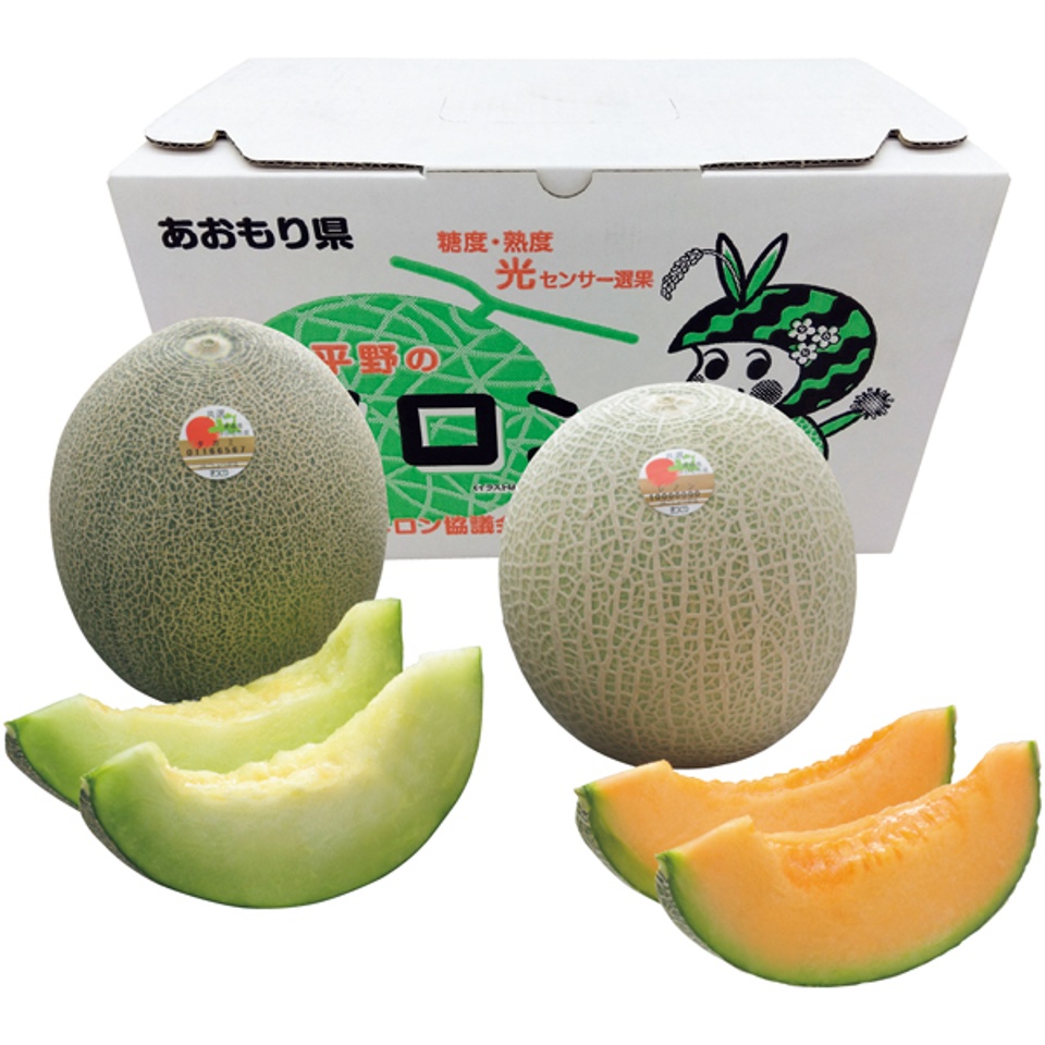 【夏の贈りもの】青森県産（つがるメロン協議会） タカミメロン・レノンメロンセット（青肉・赤肉） 商品サムネイル