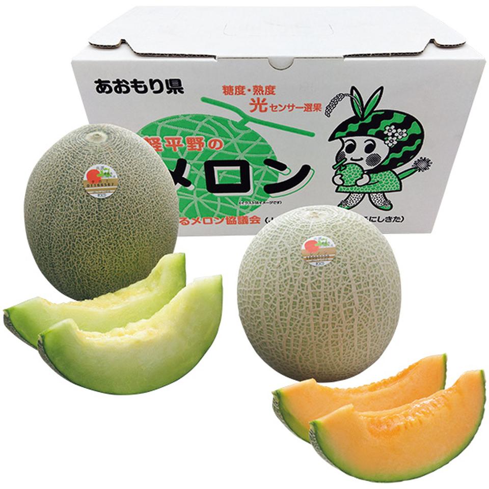 【夏の贈りもの】青森県産（つがるメロン協議会）　タカミメロン・レノンメロンセット（青肉・赤肉） 商品サムネイル