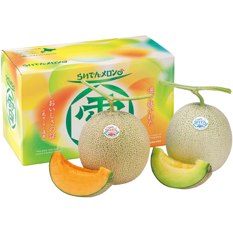 【夏の贈りもの】北海道共和町産（ＪＡきょうわ） らいでんメロン 秀品２Ｌ赤青 商品サムネイル