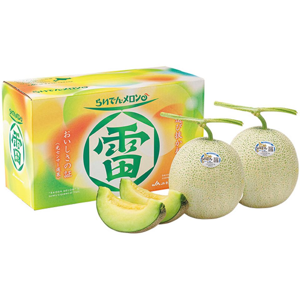 【夏の贈りもの】北海道共和町産（ＪＡきょうわ）　らいでんメロン（青肉）秀品２Ｌ２個 商品サムネイル