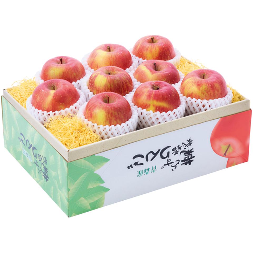 【冬の贈りもの】青森県産 葉とらず栽培蜜入りサンふじりんご　秀品、Ｌサイズ、９個（１個２９０ｇ以上） 商品サムネイル