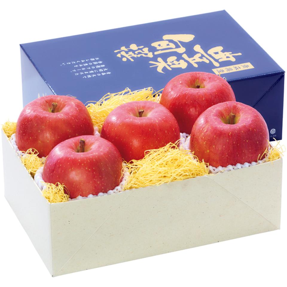 【冬の贈りもの】青森県産 蜜入りサンふじりんご（秀品５個、計１．９ｋｇ以上） 商品サムネイル