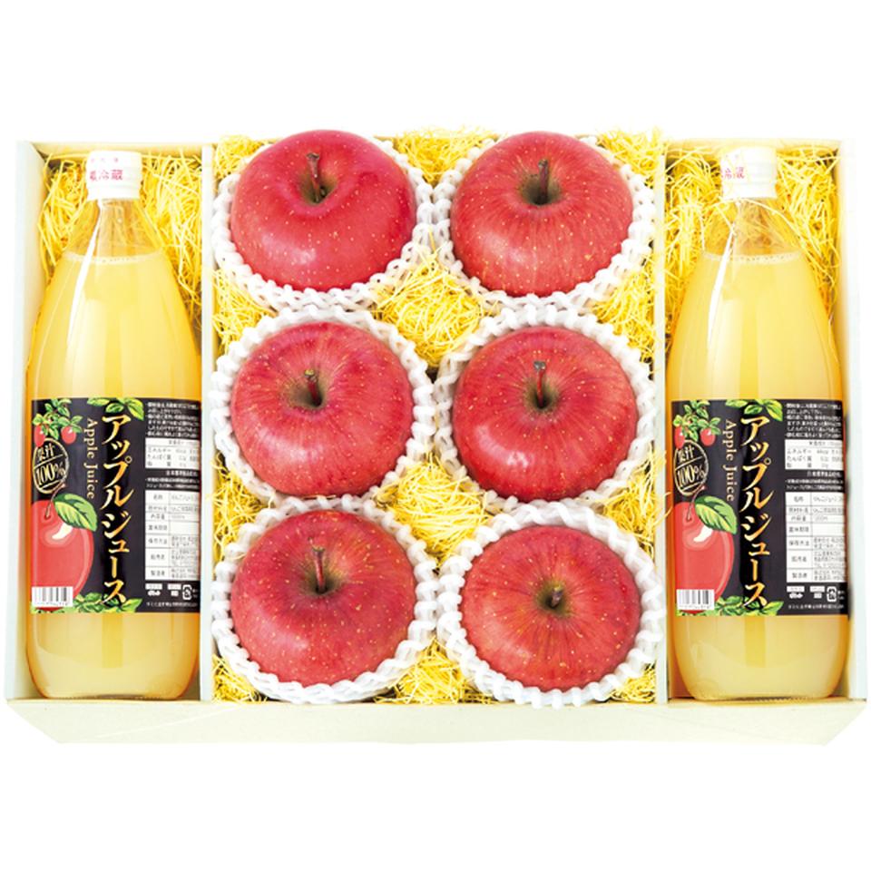 【冬の贈りもの】青森県産 蜜入りサンふじりんごとりんごジュースセット 商品サムネイル