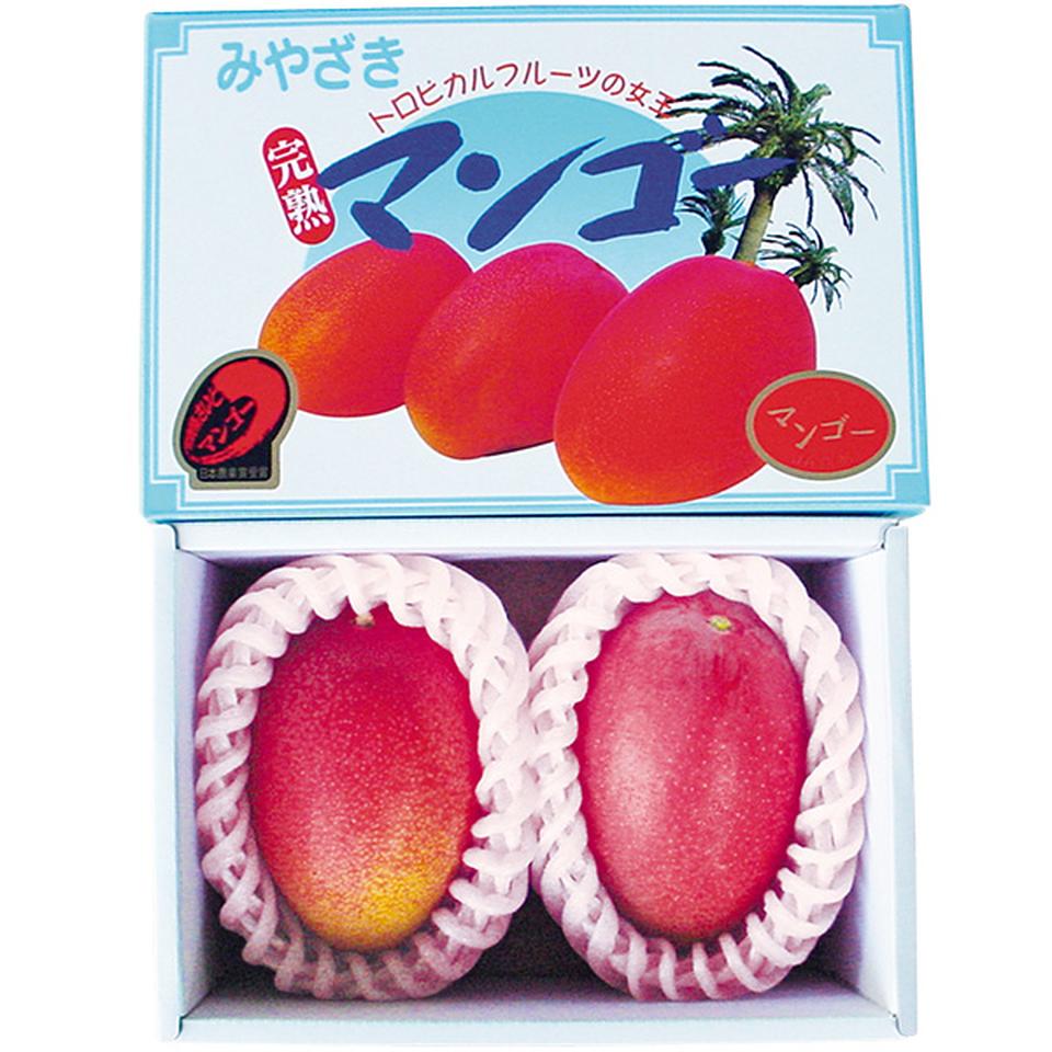 【夏の贈りもの】宮崎県産（ＪＡ西都）　宮崎マンゴー化粧箱　２Ｌサイズ２個（１個３５０ｇ） 商品サムネイル