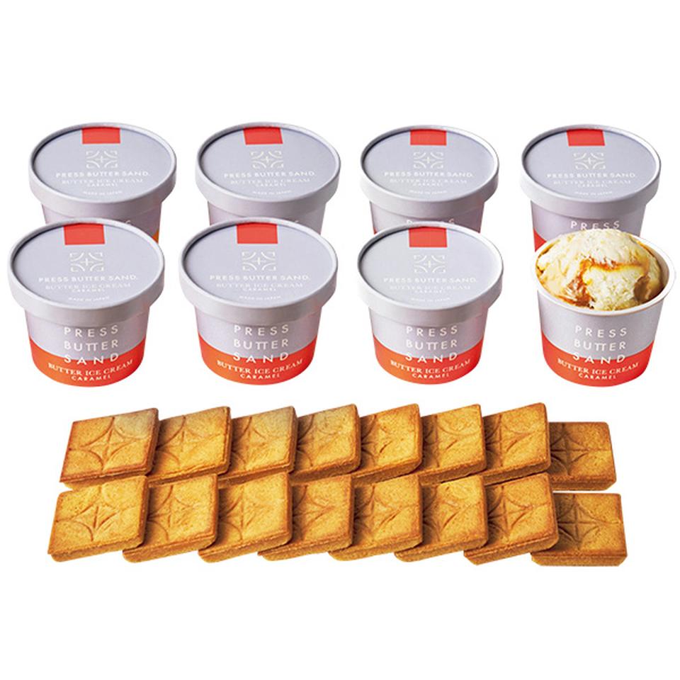 【夏の贈りもの】プレスバターサンド　バターアイスクリーム〈キャラメル〉・クッキーセット 商品サムネイル