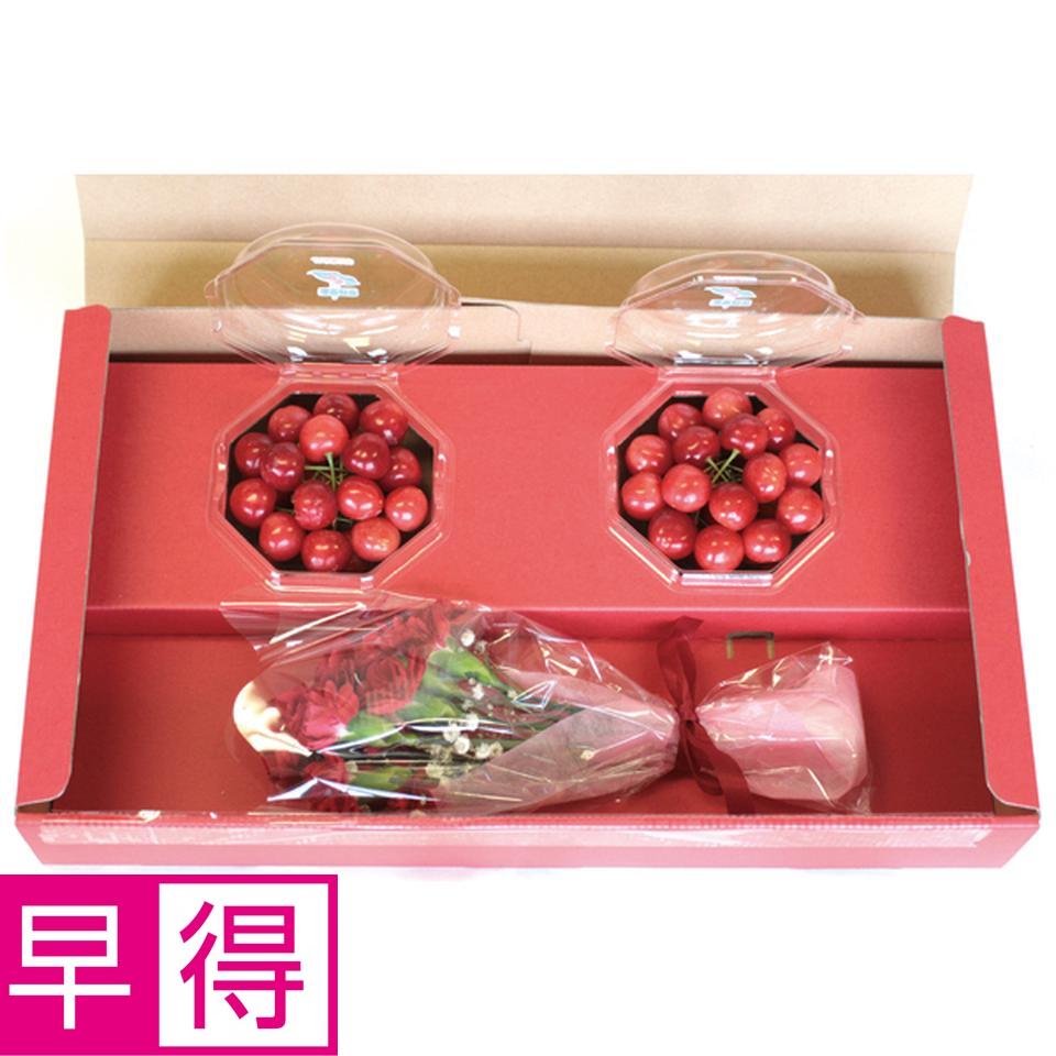 【母の日早得】山形県産さくらんぼ（佐藤錦）カーネーションミニ花束 商品サムネイル