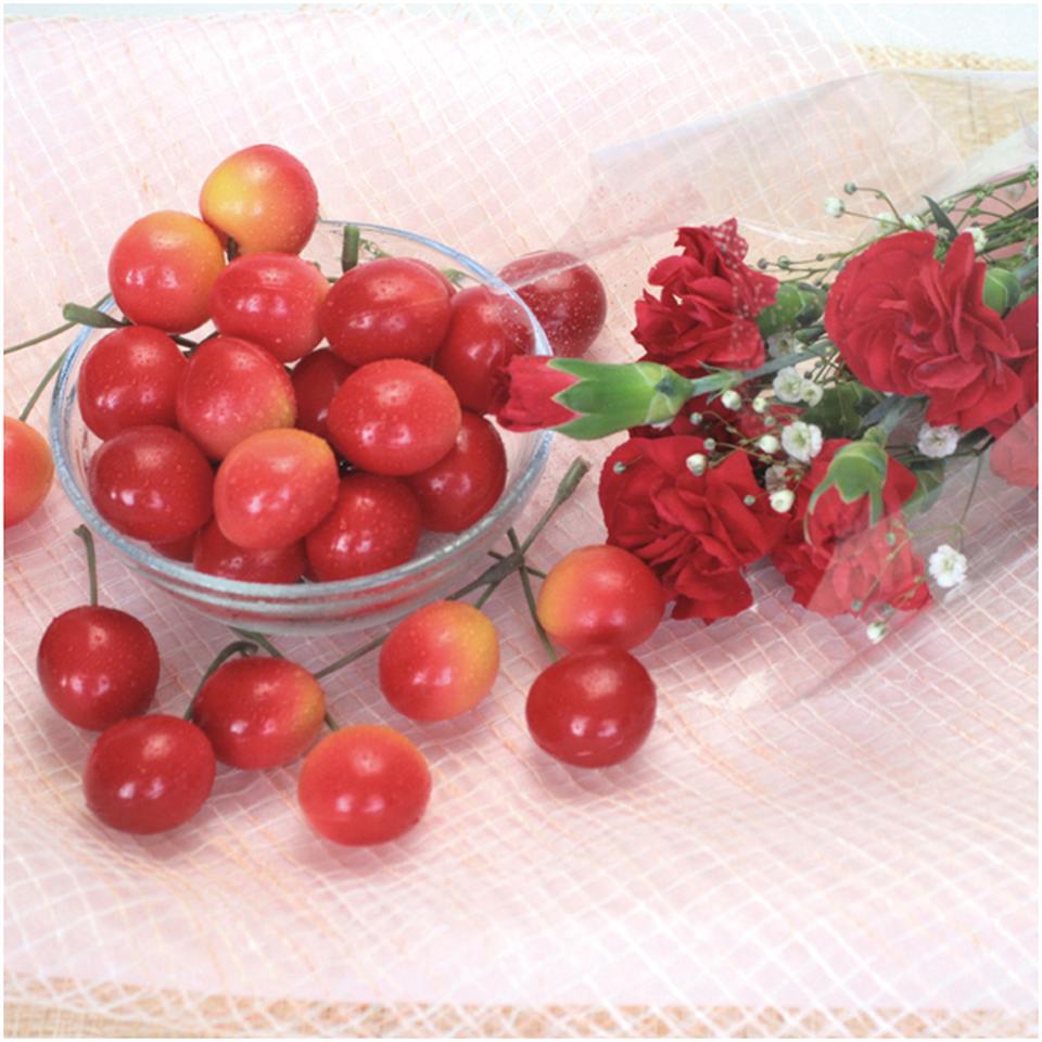 【母の日早得】山形県産さくらんぼ(佐藤錦)カーネーションミニ花束 商品画像(1)