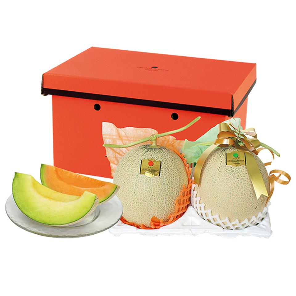 【夏の贈りもの】山形県産（早坂三十郎農園）　味自信作　大玉メロン（赤と青） 商品サムネイル