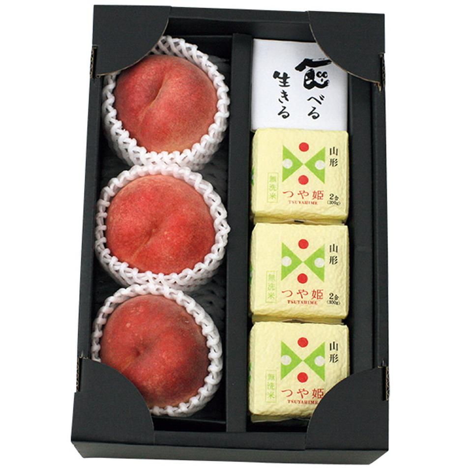 【夏の贈りもの】山形県産　白桃とつや姫詰合せ 商品サムネイル