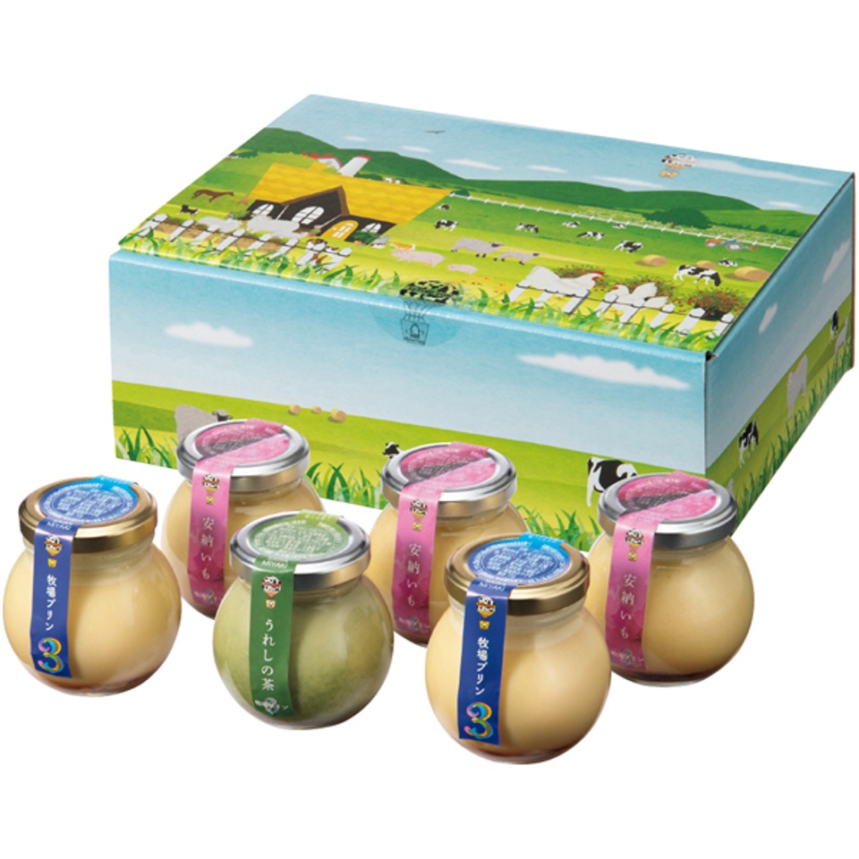 【夏の贈りもの】大富牧場 牧場プリン 安納いもＰＲＥＭＩＵＭ 商品サムネイル