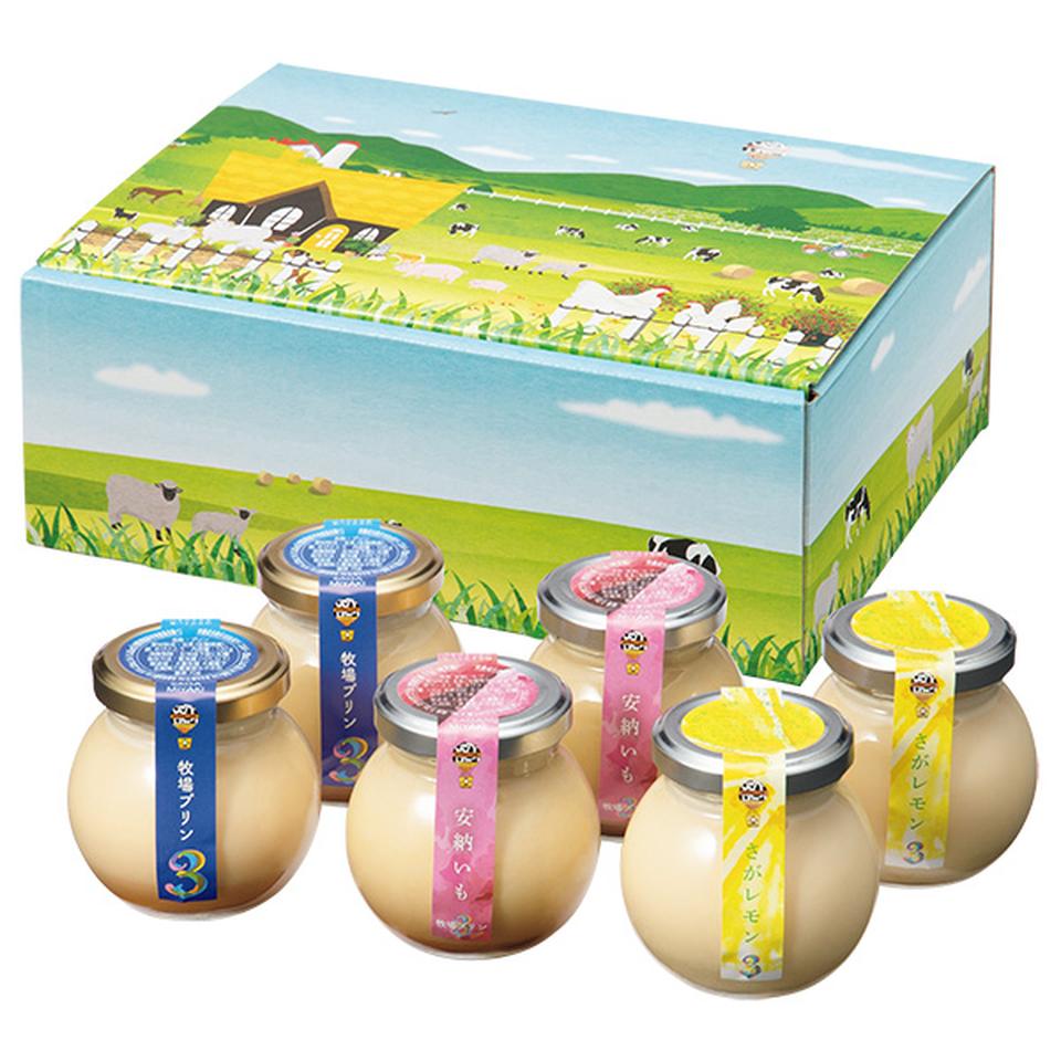 【夏の贈りもの】大富牧場　牧場プリン　安納いも・さがレモンセット 商品サムネイル