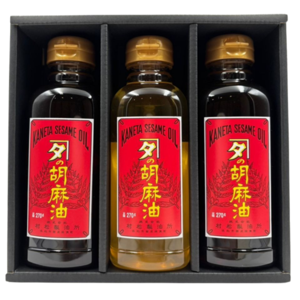 【村松製油所】【カネタの油ギフトセット5】胡麻油(赤)２本・胡麻油(白) 商品サムネイル
