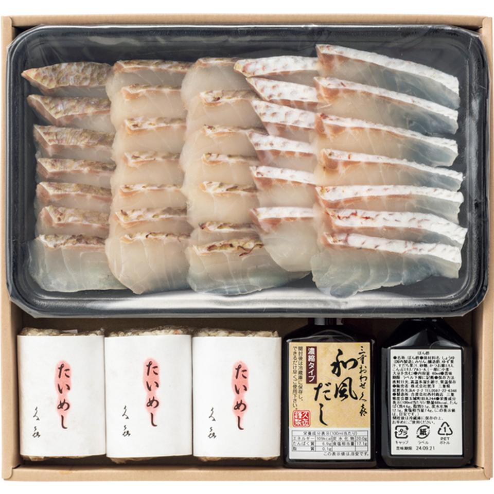 【お歳暮 ギフト早得】三重おわせ久喜 鯛しゃぶ・雑炊セット 商品画像(1)