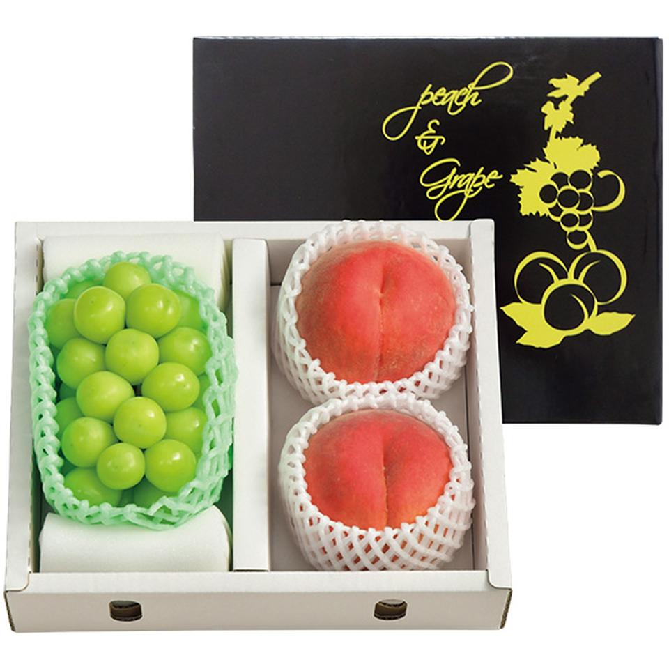 【夏の贈りもの】山梨県産（ＪＡふえふき）　ふえふきのハウスシャインマスカット＆高糖度もも 商品サムネイル