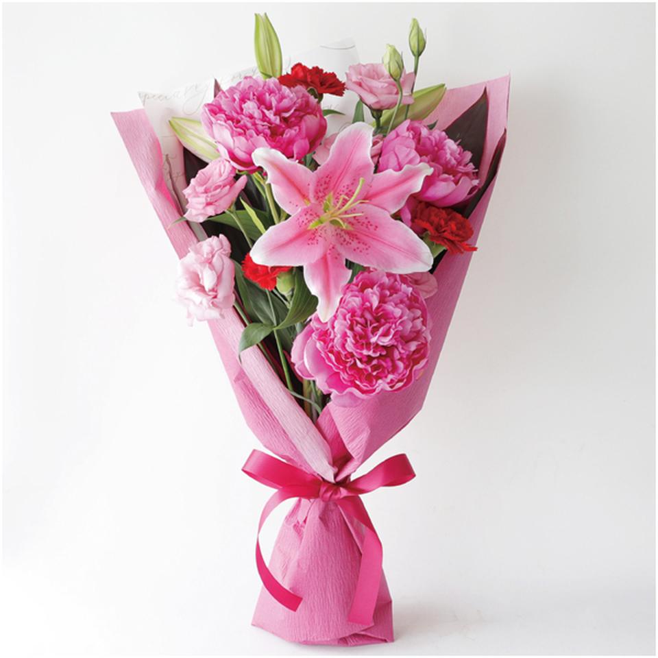 【母の日早得】竹中庭園緑化ユリとしゃくやくのブーケ 商品サムネイル