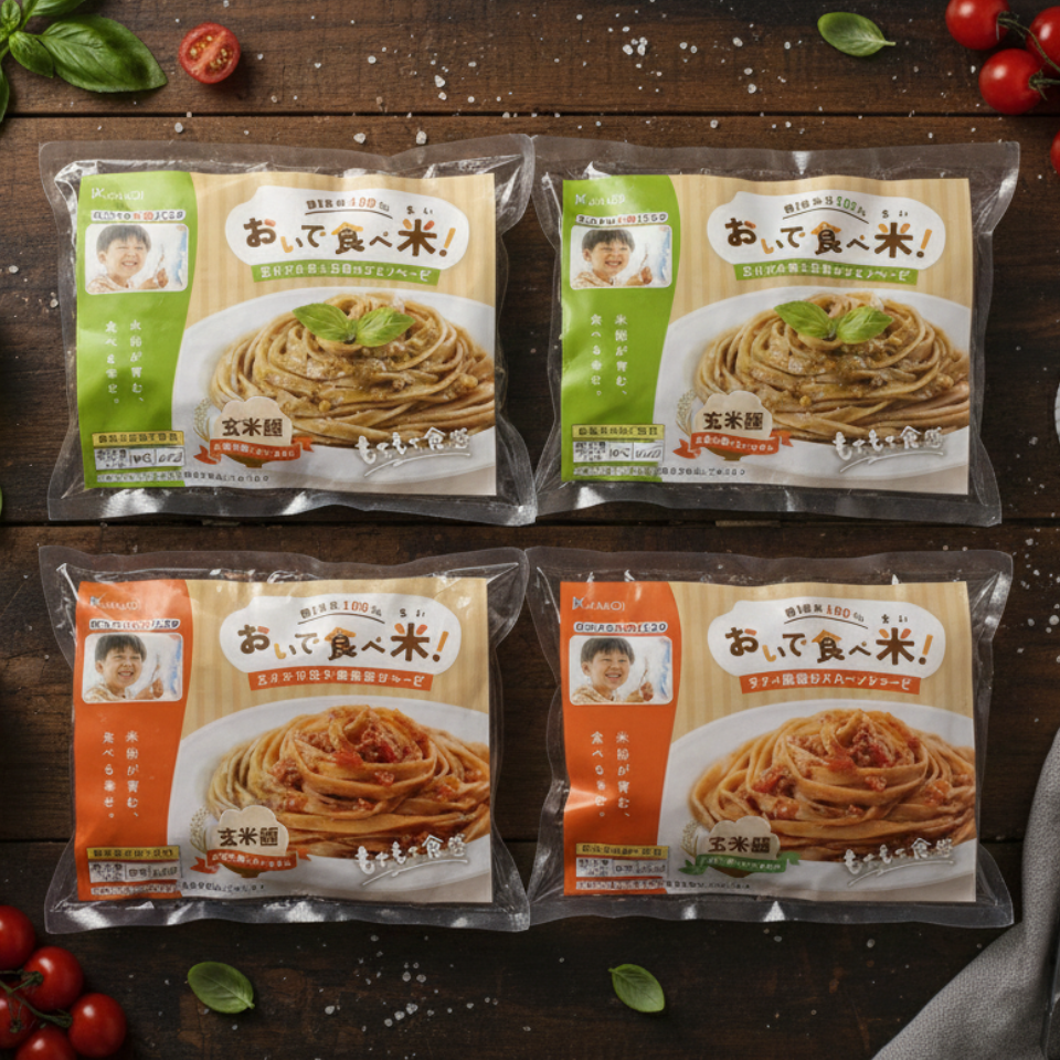 【愛知 カコイ】おいで食べ米！冷凍米粉パスタ【玄米麺】セット 4個入り 商品サムネイル
