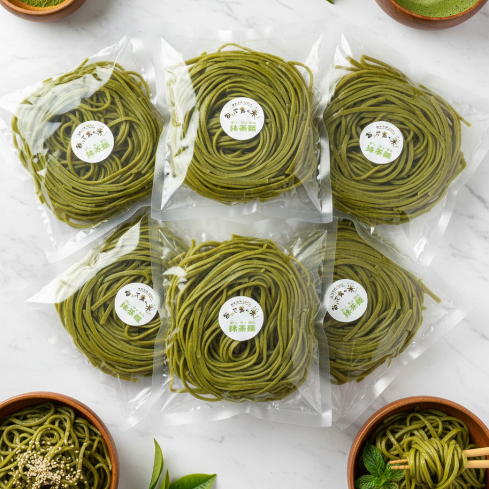 【愛知 カコイ】おいで食べ米！抹茶麺 6個セット 商品サムネイル