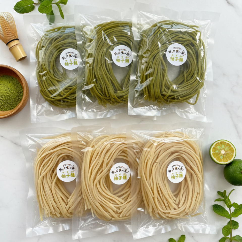 【愛知 カコイ】おいで食べ米！抹茶麺・柚子麺 各3個セット 商品サムネイル