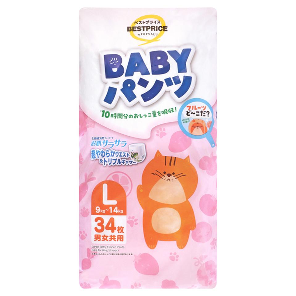【ベビー】[トップバリュベストプライス]BABYパンツ L 34枚 男女共用 34枚 商品サムネイル