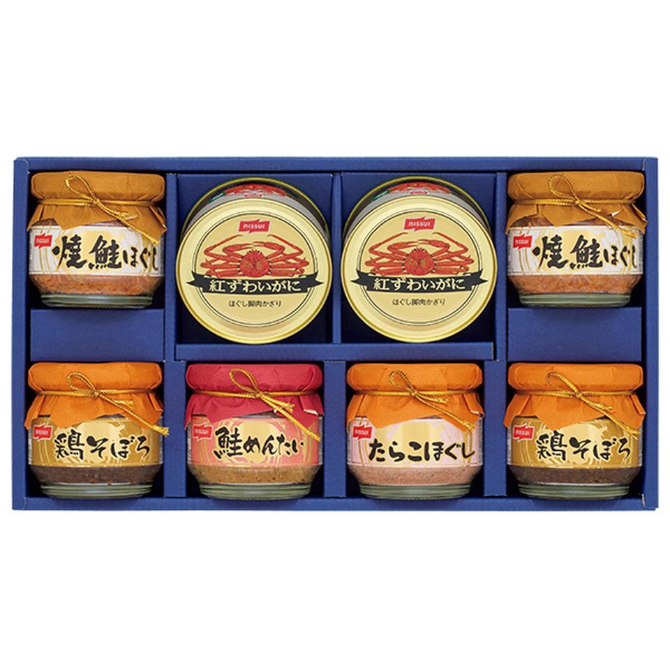 【夏の贈りもの】ニッスイ　紅ずわいがに缶詰・瓶詰詰合せ　型番：ＢＫ－５０Ｄ 商品サムネイル
