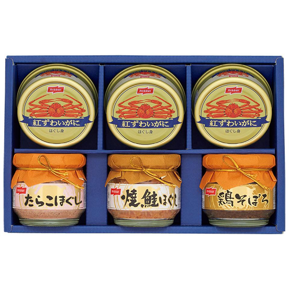 【夏の贈りもの】ニッスイ　紅ずわいがに缶詰・瓶詰詰合せ　型番：ＩＮ－３５Ｄ 商品サムネイル