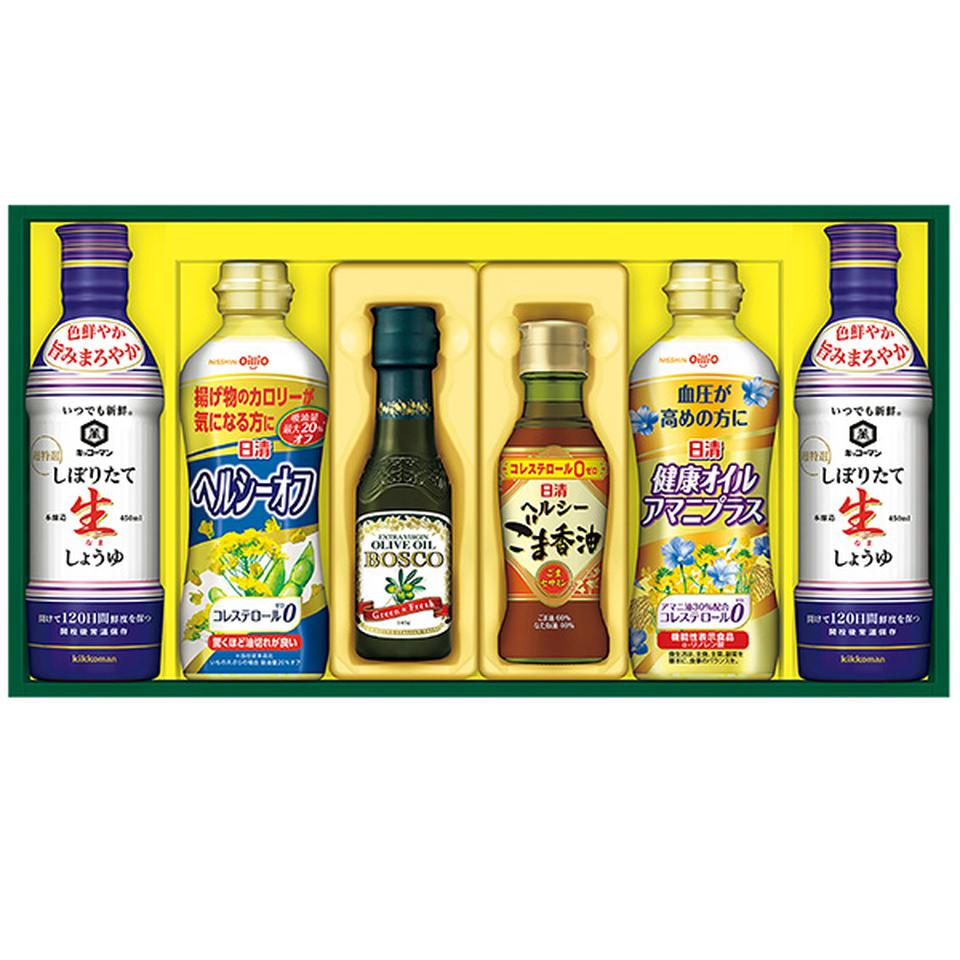 【夏の贈りもの】日清オイリオ　バラエティオイル＆キッコーマンしぼりたて生しょうゆギフト　型番：ＮＫ－３３ 商品サムネイル