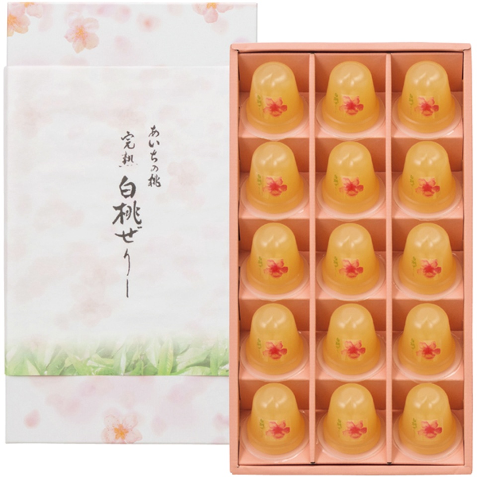 【夏の贈りもの】創作桃菓桃花亭 プチ完熟白桃ぜりー１５個入 商品サムネイル