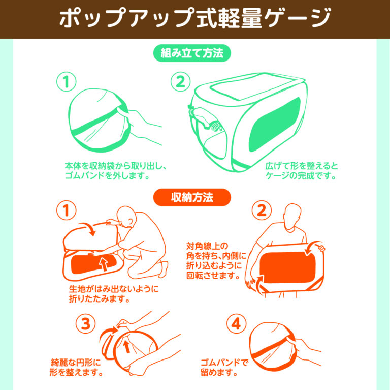 【ペット用品】【ペットライブラリー】ペット用折りたたみケージ 商品画像(3)