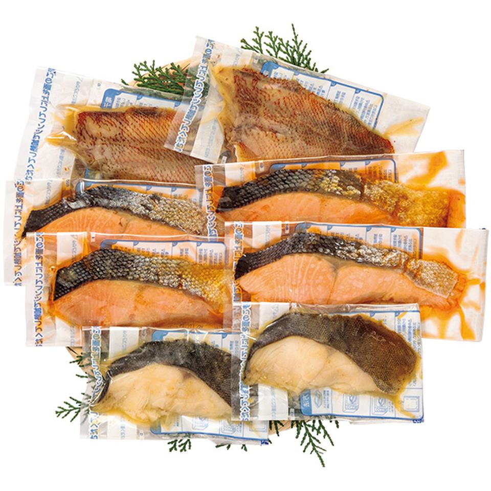 【夏の贈りもの】万越屋　レンジで簡単！焼魚詰合せ８袋〈料理家村山瑛子監修〉 商品サムネイル