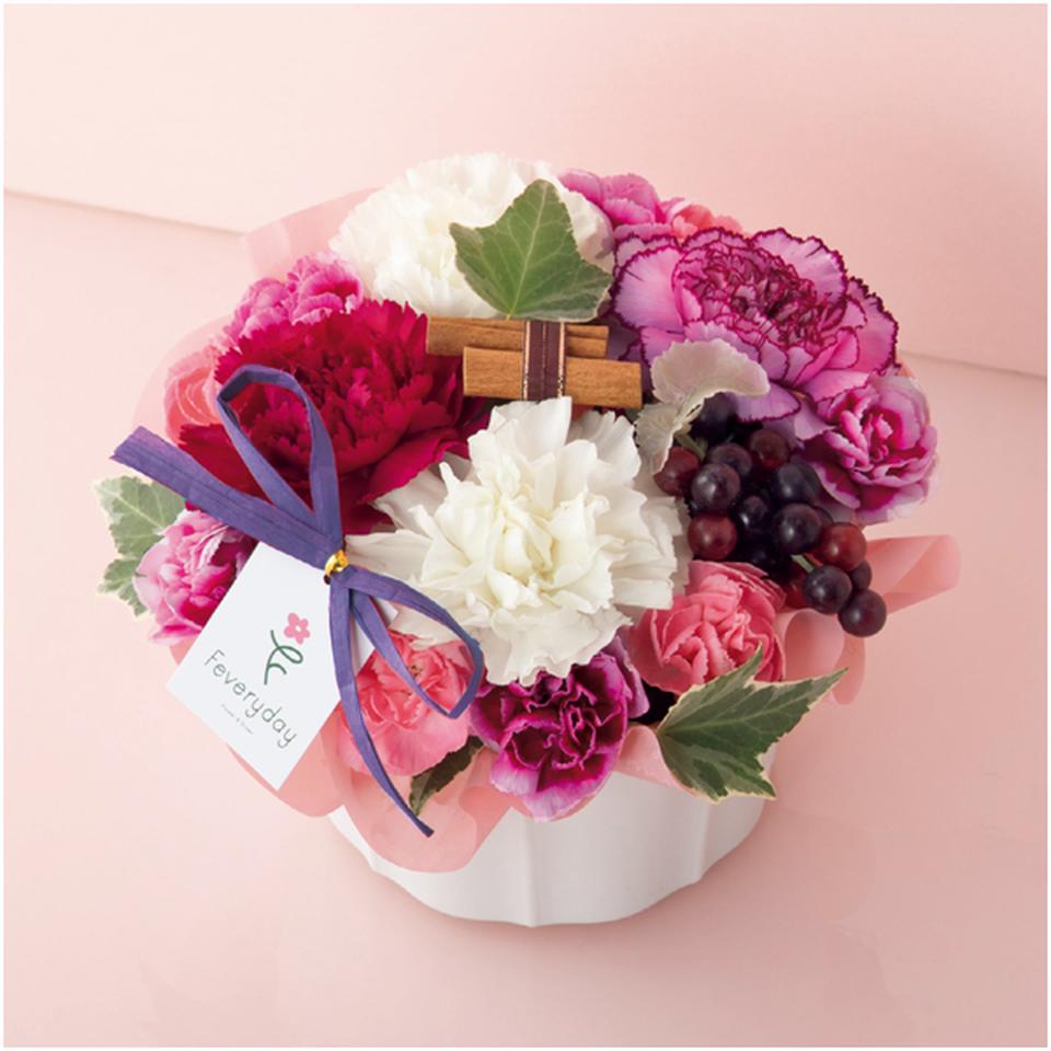 【母の日早得】ｗｅｌｚｏＦＬＯＷＥＲカーネーションアレンジ「グレープパフェ」 商品サムネイル