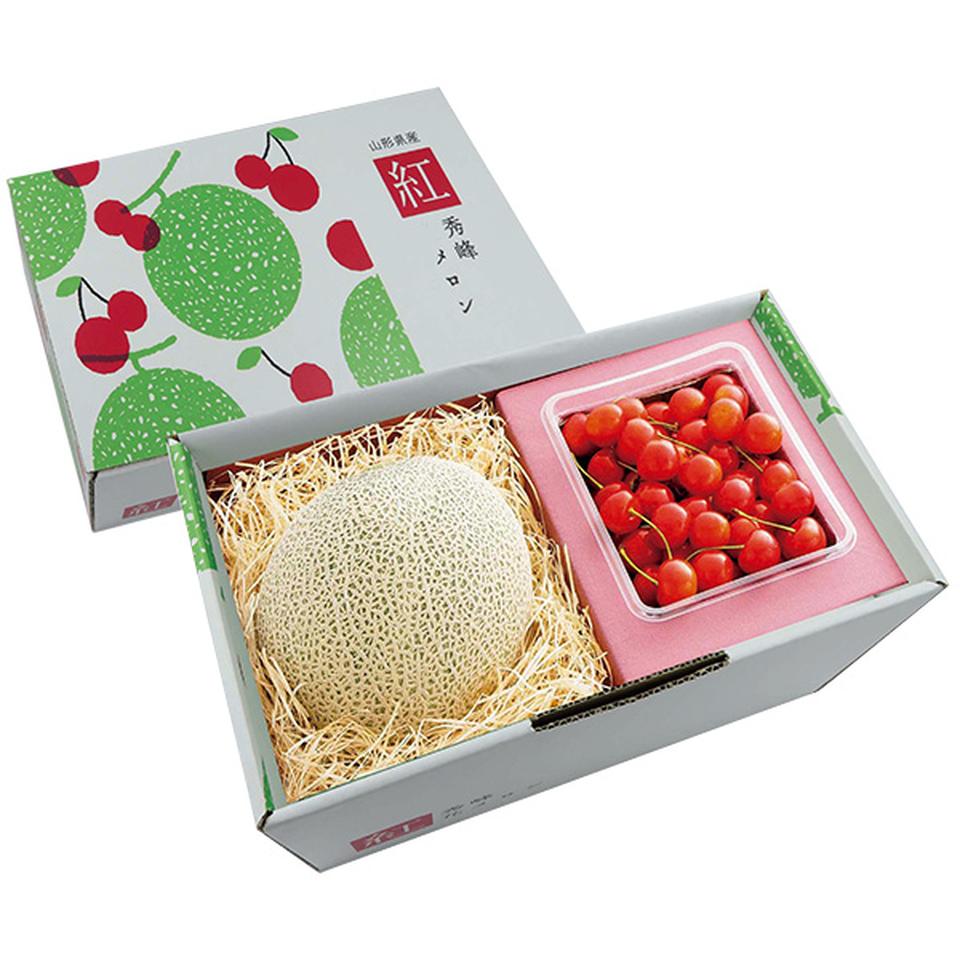 【夏の贈りもの】山形県産　さくらんぼ（紅秀峰）、青肉メロン詰合せ 商品サムネイル