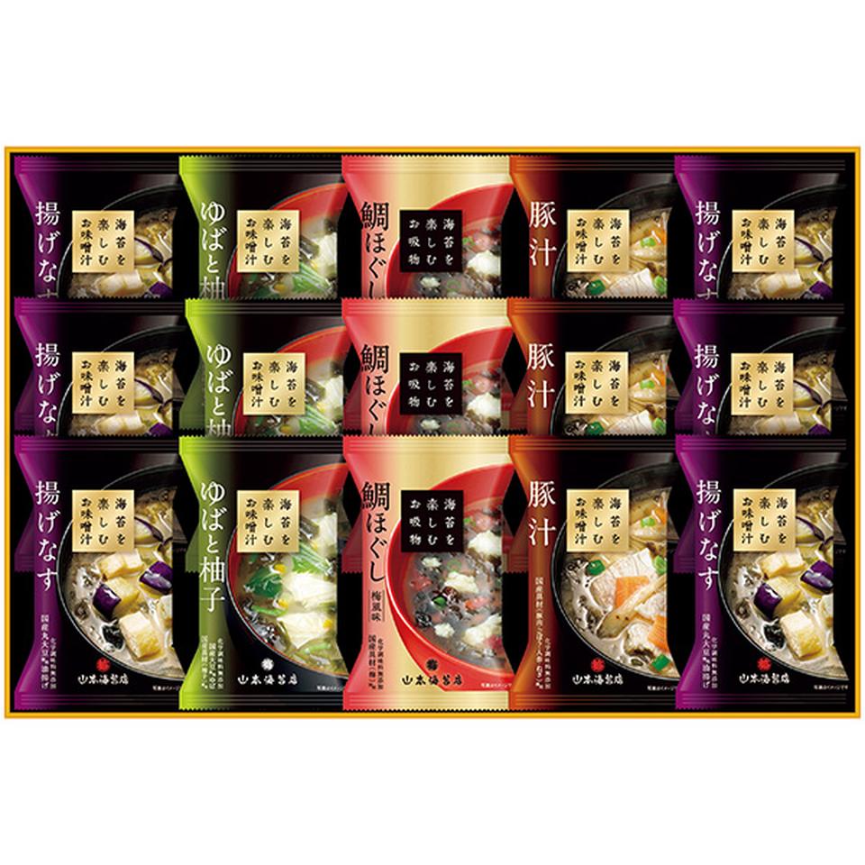 【夏の贈りもの】山本海苔店　海苔を楽しむお味噌汁・お吸い物詰合せ　型番：ＭＳ３ＡＲ 商品サムネイル