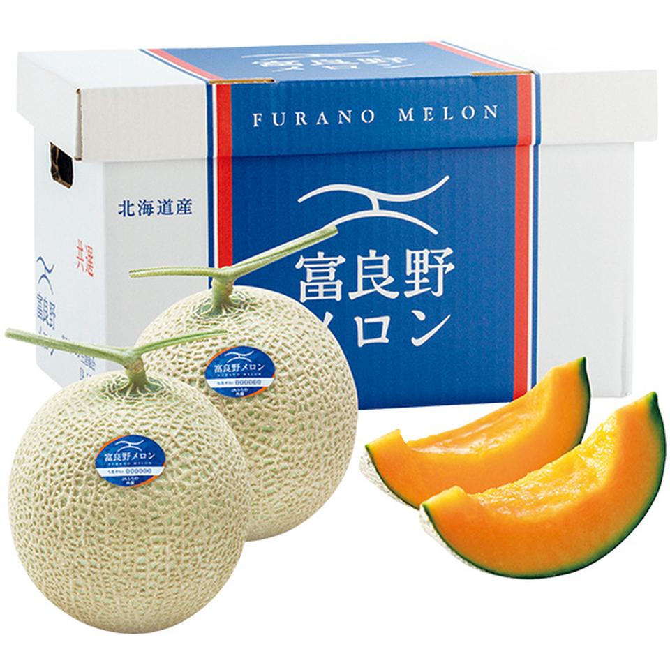 【夏の贈りもの】北海道産（ＪＡふらの）　ふらのメロン秀品Ｌサイズ、２個（１個１．３ｋｇ以上） 商品サムネイル