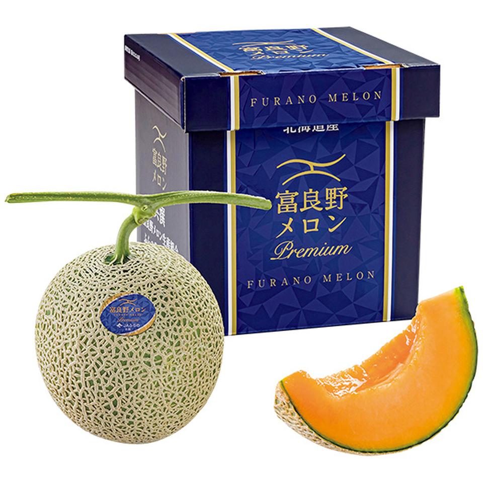 【夏の贈りもの】北海道産（ＪＡふらの）　プレミアムメロン特秀品３Ｌサイズ、１個（２ｋｇ以上） 商品サムネイル