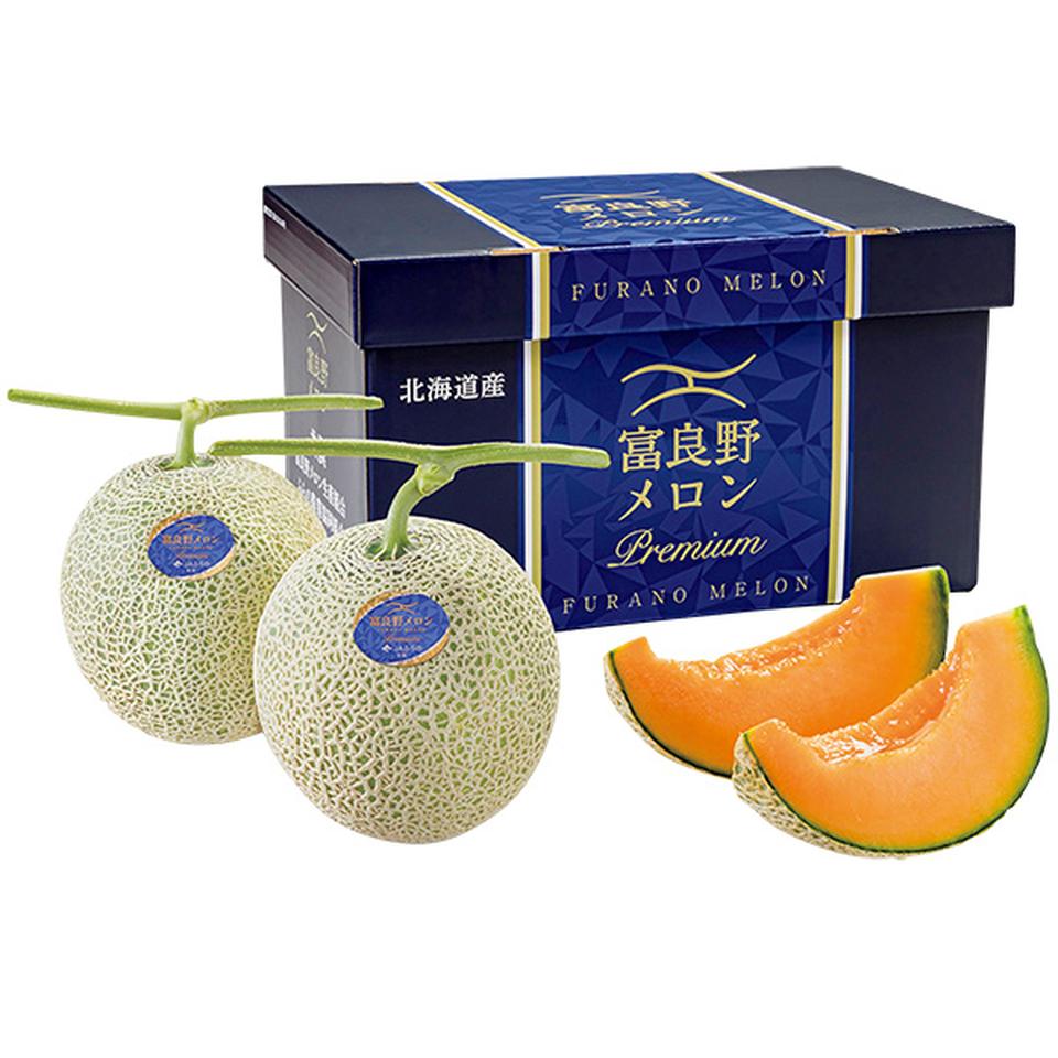 【夏の贈りもの】北海道産（ＪＡふらの）　プレミアムメロン特秀品２Ｌサイズ、２個（１個１．６ｋｇ以上） 商品サムネイル