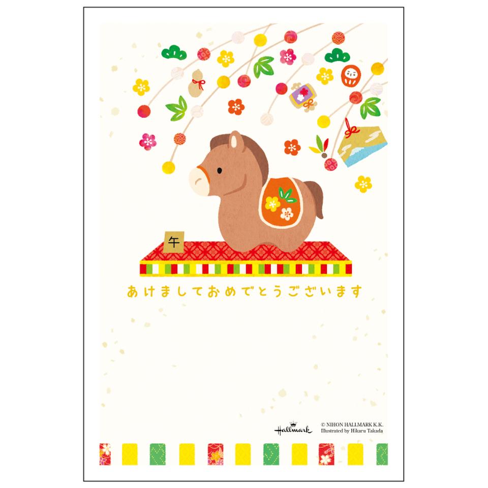 【フタバ年賀状パック】 イラスト付き年賀はがき ニューレトロ・レトロ・和風 カラー（3枚入り） HMP-03 商品サムネイル